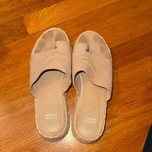 Eileen Fisher Women's Beige Espadrille Slides